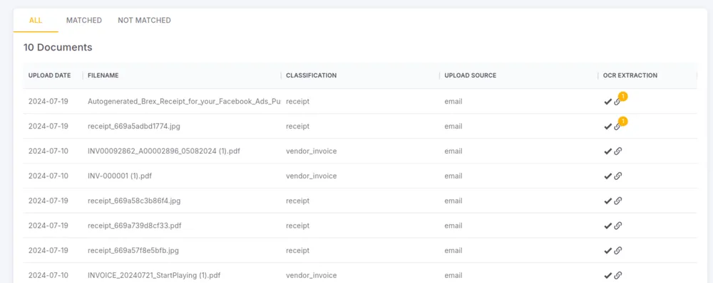 "A screenshot of the document parser module"