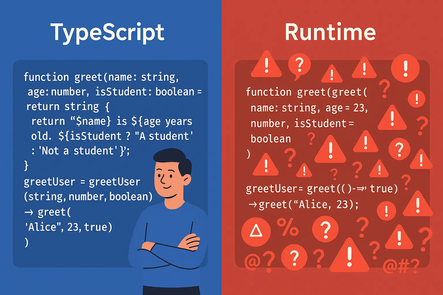 "TypeScript's compile-time safety disappears at runtime, leaving your application vulnerable to invalid data."