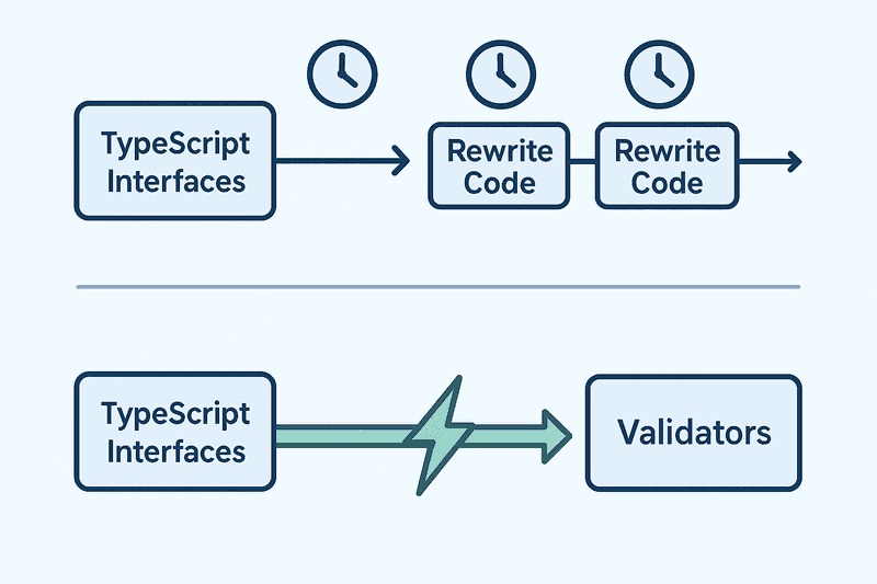 "Skip the rewriting: ts-runtime-validation generates validators directly from your existing TypeScript interfaces"