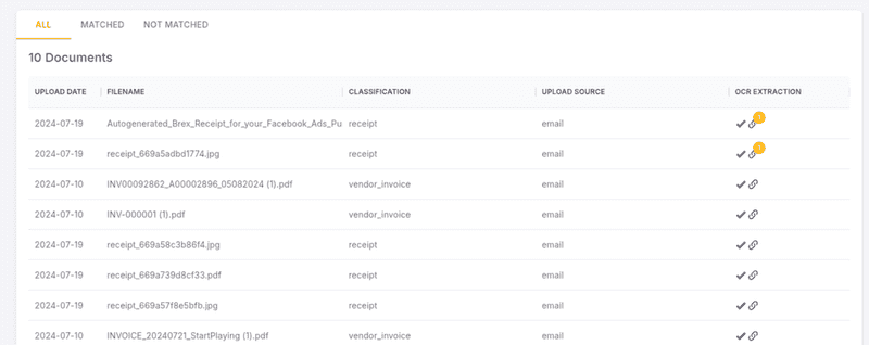 "A screenshot of the document parser module"